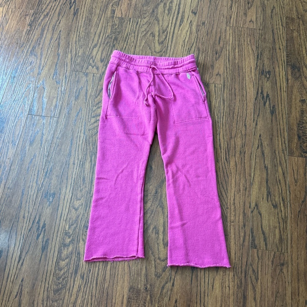 Free People Pink Track Pants with Adjustable Waistband